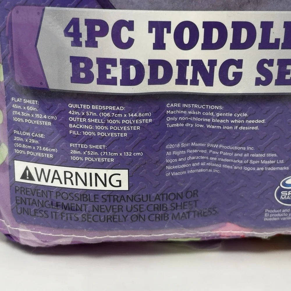 Paw Patrol Skye Toddler Bedding Set 3PC Reversible Bedspread Sheets 2018